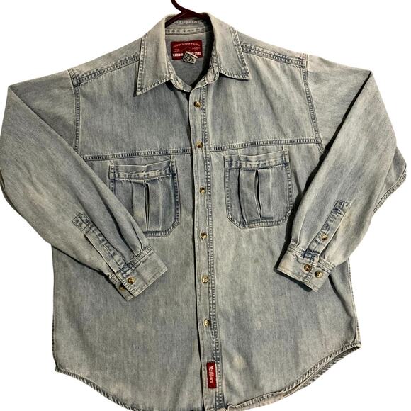 Marlboro County Store Vintage Denim Shirt Men's Small Blue Fade Cowboy Western - Picture 1 of 9